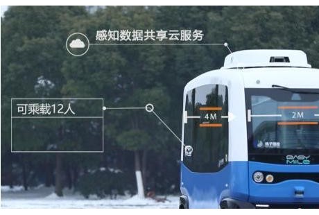 萌萌噠！無人駕駛小巴開進南京國際青年文化公園