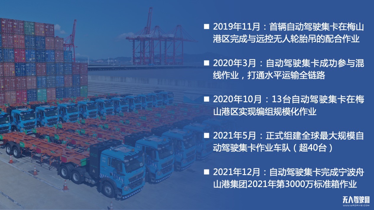 文中配圖:飛步科技自動駕駛集卡里程碑記錄